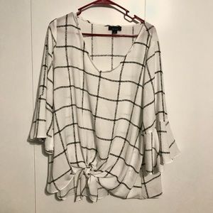 Grid pattern blouse